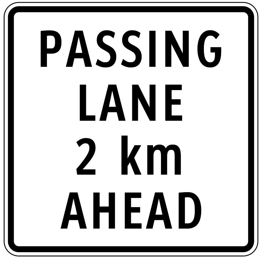 ID-23-T Passing Lane 2KM Ahead Sign Tab