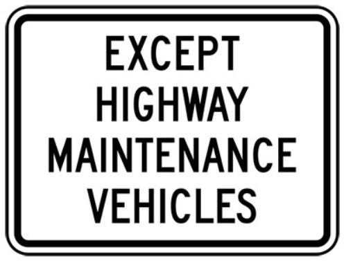 RB-16A-T Except Highway Maintenance Vehicles