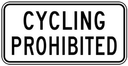 RB-67-T Cycling Prohibited (TAB)