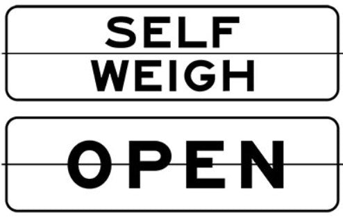 RB-77-T Open Or Self Weigh (Hinged To Show Either Message) (TAB)