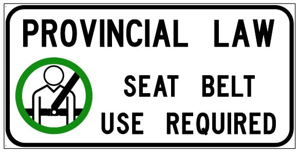 RC-6A Provincial Law Seat Belt Use Required