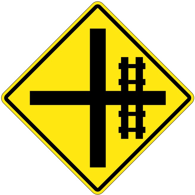 WA-20-R Cross-Road Railway Crossing Right From Cross Intersection ...