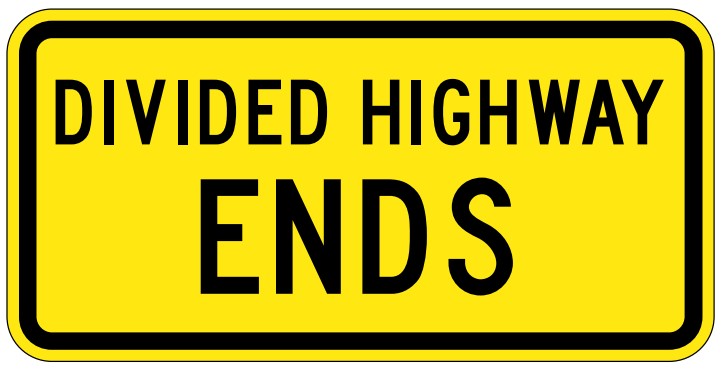 WA-32-T Divided Highway Ends (TAB)