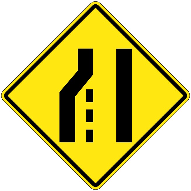 WA-33-L Left Lane Ends