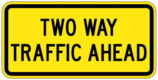 WB-3-T Two-Way Traffic Ahead (TAB)