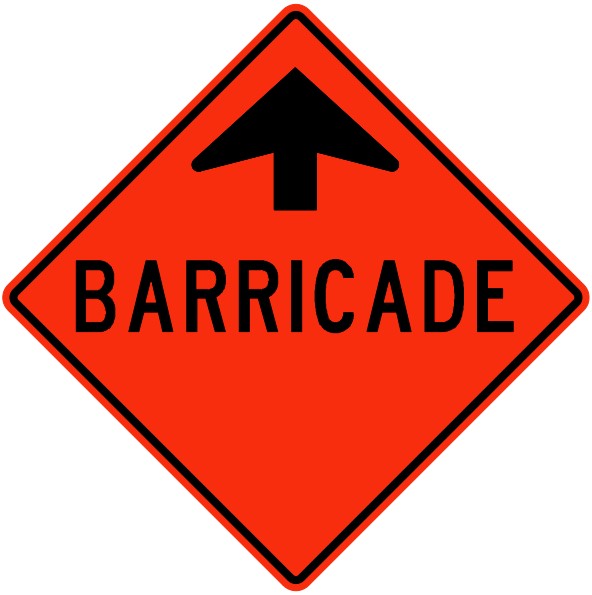 WD-104 Barricade Ahead