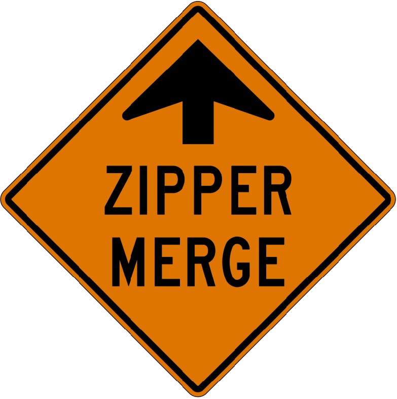 WD-196B  Zipper Merge Ahead