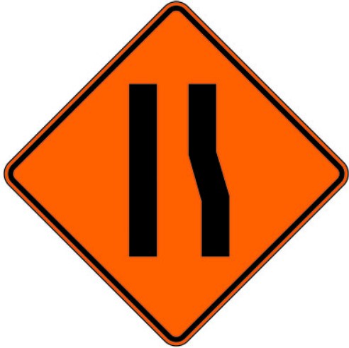 WD-A-23-R  Roadway Narrows (Right)